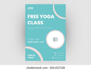 Yoga Flyer Template. Yoga Class Poster Leaflet Design