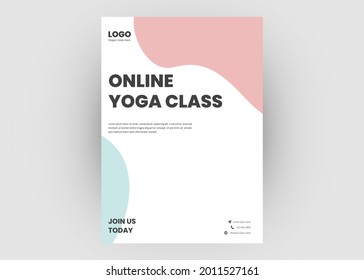 Yoga Flyer Template. Yoga Class Poster Leaflet Design