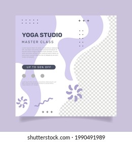 Yoga flyer template with photo. - Vector.