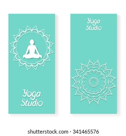 Yoga flyer template. Vector illustration