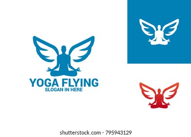 Yoga Flying Logo Template Design Vector, Emblem, Design Concept, Creative Symbol, Icon