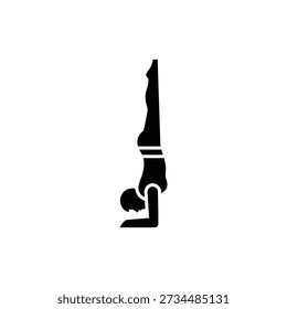 Yoga Forearm Stand Pose Icon in Black and White