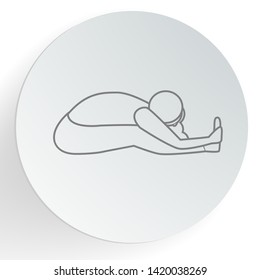Yoga forward fold pose icon. Trendy graphic design. Vector illustration.