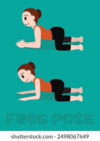 Yoga Frog Pose Mandukasana Cartoon Vector Illustration