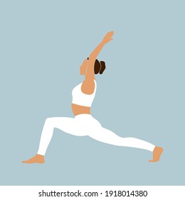 Yoga girl body silhouette minimalist pattern background.