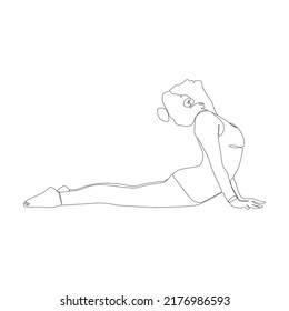 Yoga girl continuous line drawing minimalist design one line drawing of woman in yoga pose exercise