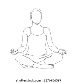 Yoga girl continuous line drawing minimalist design one line drawing of woman in yoga pose exercise