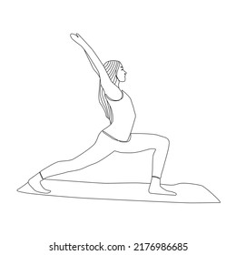 Yoga Girl Continuous Line Drawing Minimalist Stock Vector (Royalty Free ...