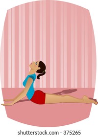 Yoga Girl (doing the Cobra Pose or Bhujangasana)