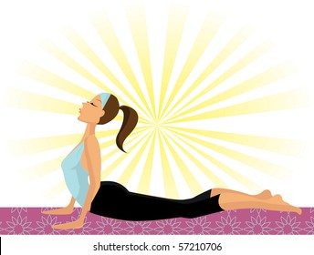 Yoga Girl (doing the Cobra Pose or Bhujangasana)