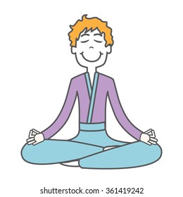 Yoga girl with ginger hair