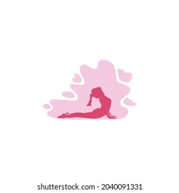 yoga girl icon design logo