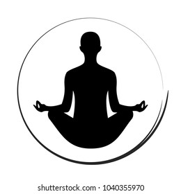 Yoga girl icon symbol, vector