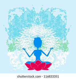  Yoga girl in lotus position
