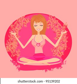 Yoga girl in lotus position