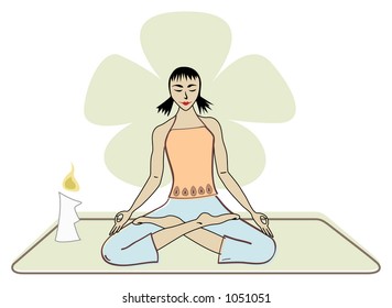 yoga girl meditating