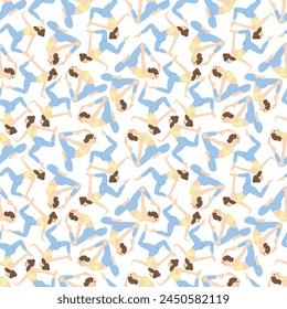 yoga girl pattern, sport, health, asana