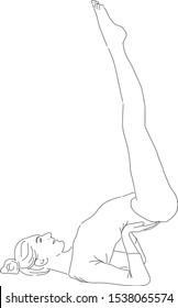 yoga girl pose lines print