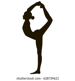  Yoga girl silhouette black and white pose asana natarajasana Lord of the Dance Pose