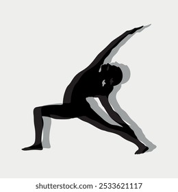 Yoga girl silhouette. Gymnast girl silhouette. Yoga Woman Silhouette. Yoga pose for relaxation and meditation.