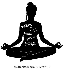 yoga girl sitting in Ardha Padmasana, half lotus posture, Siddhasana, asana for meditation, breathing exercises