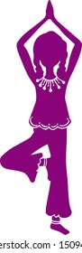 Yoga girl, tree, asana, teacher, vrikshasana