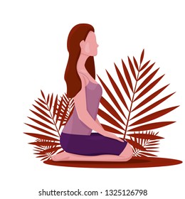 Yoga girl vector set