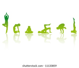 YOGA Girls Vector Illustration