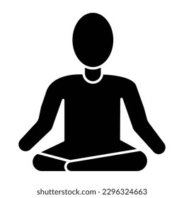Yoga Glyph Style vector icon which can easily modify or edit  