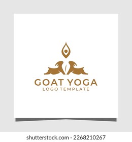 Yoga goat minimalist premium logo design template