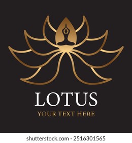 yoga gold logo on black background