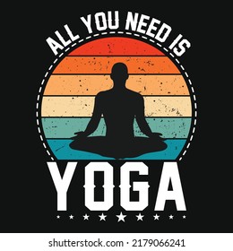 Ilustración vectorial del diseño de camisetas gráficas de yoga