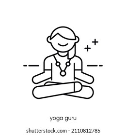 yoga guru icon. Outline style icon design isolated on white background