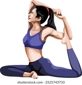 Yoga Gymnastic Excercise Girl Spoty Vector