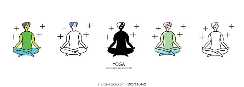 yoga and gymnastic vector type icon