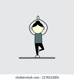 Yoga oder Gymnastik bewegen Vektordesign-Symbol, geeignet für Symbole, Zeichen oder Elementdesign zur Beschreibung von Sport und Gesundheit