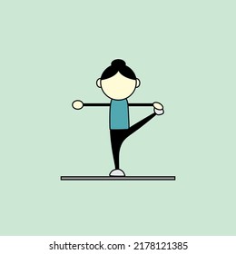Yoga oder Gymnastik bewegen Vektordesign-Symbol, geeignet für Symbole, Zeichen oder Elementdesign zur Beschreibung von Sport und Gesundheit