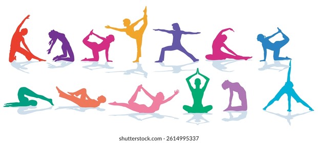 Yoga and Gymnastics Poses Illustration