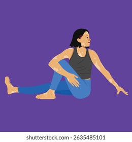 Yoga Half Lord Pose Woman with Vitiligo Diversity Outdoors
 Perfect for inclusive wellness projects, body positivity campaigns, yoga tutorials, and diversity-focused content.