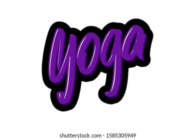 Yoga hand drawn modern brush lettering. Vector illustration logo text for webpage, print and advertising