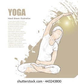 Yoga. Hand-drawn sketch Yoga