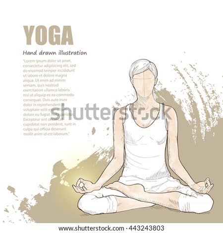 Yoga. Hand-drawn sketch Yoga