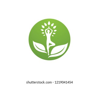 Yoga health logo vector 