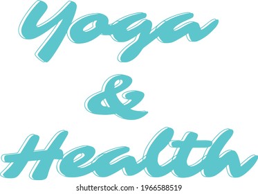 Diseño de texto "Yoga y Salud" (vector). 