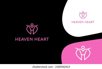 Yoga hearth beautiful modern logo vector	