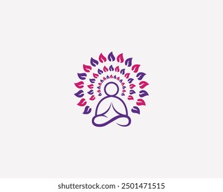 Yoga Hipster Logo Design Vektor Symbol Vorlage.