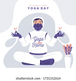 yoga from home illustration  background