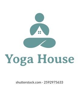 yoga house flat minimalist logo design