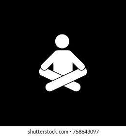 Yoga icon. Black background. Vector.
