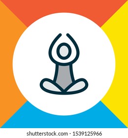 Yoga icon colored line symbol. Premium quality isolated meditation element in trendy style.